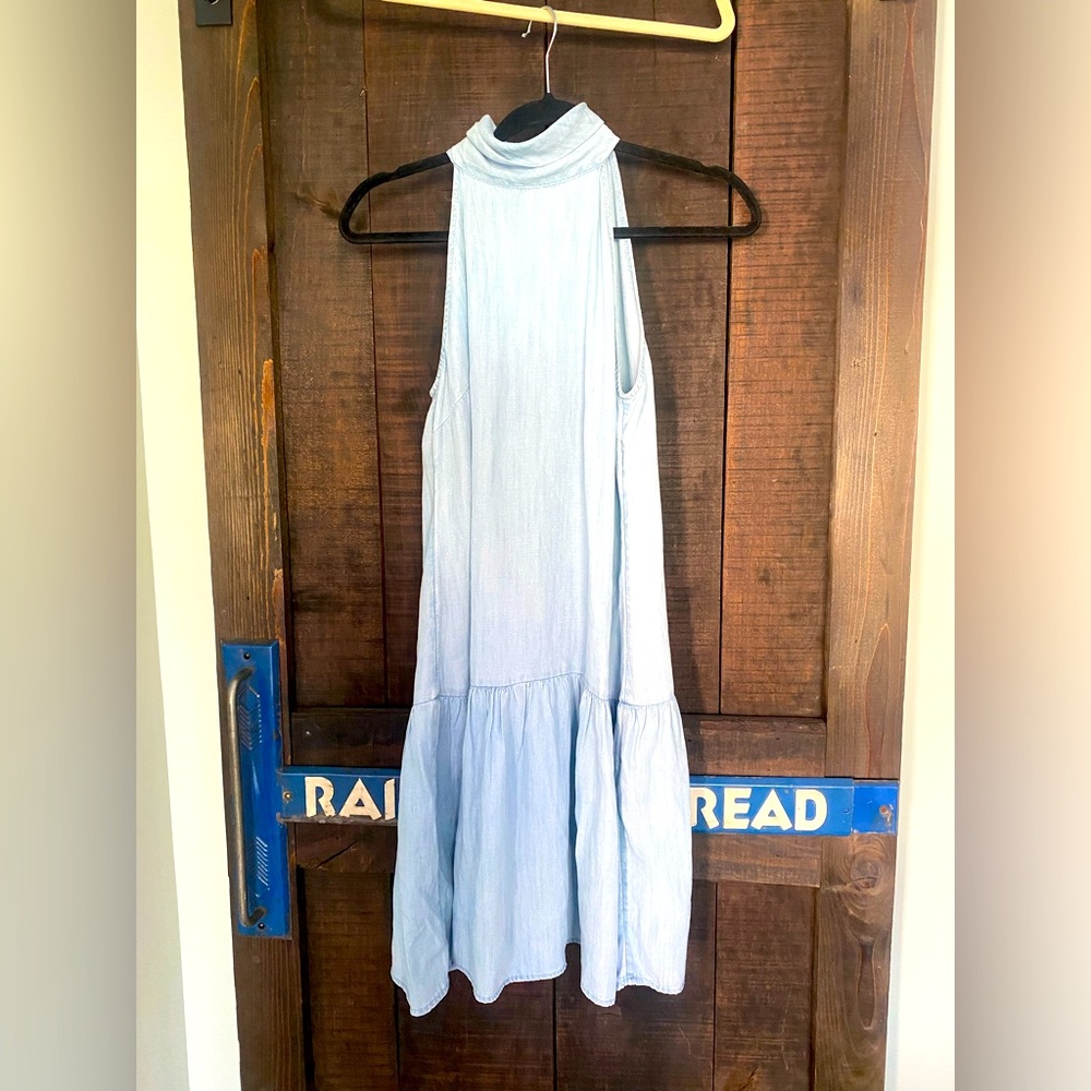 Banana Republic — Denim halter flow Dress with bow NWT